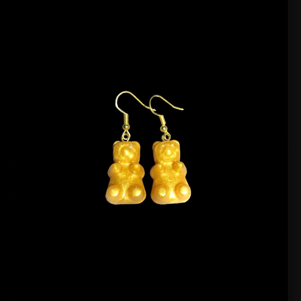 Golden Teddies Dangle Earrings